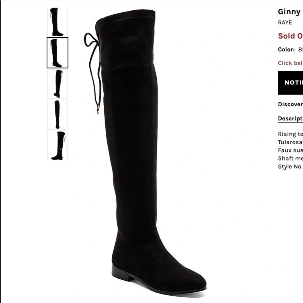 RAYE x Tularosa- Black Suede Over The Knee Ginny Boots - 9
